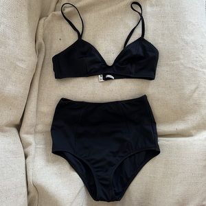 Reformation black high-waisted bikini in size XS